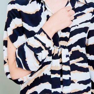 Zebra print GG silk blouse